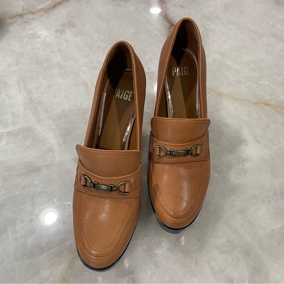 PAIGE Masha Bit Loafer Pump in Cognac - Picture 7 of 7